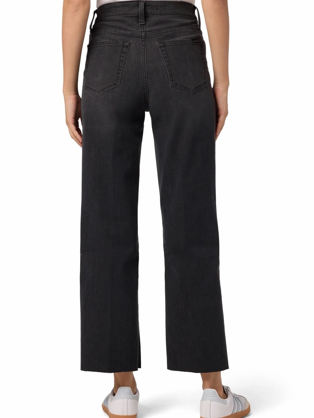Joe's Jeans Black Wide-Leg High Rise Persephone Jeans w/Raw Hem - Picture 2 of 7